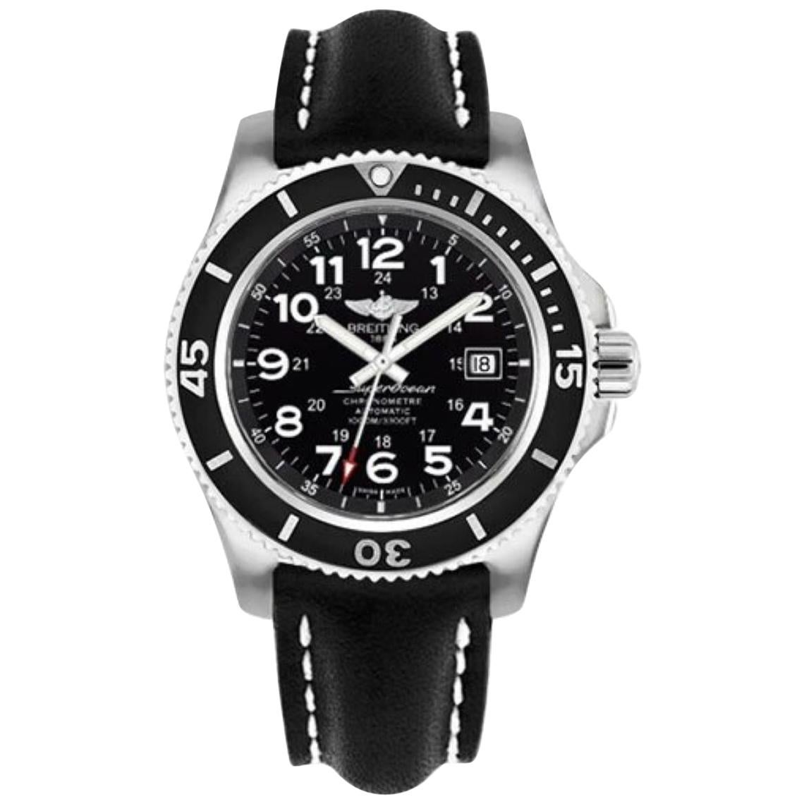 Breitling Superocean II, Leather Strap, Deployant Men
s Watches For Sale