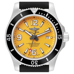 Breitling Superocean II Yellow Dial Steel Mens Watch A17367 Box Card