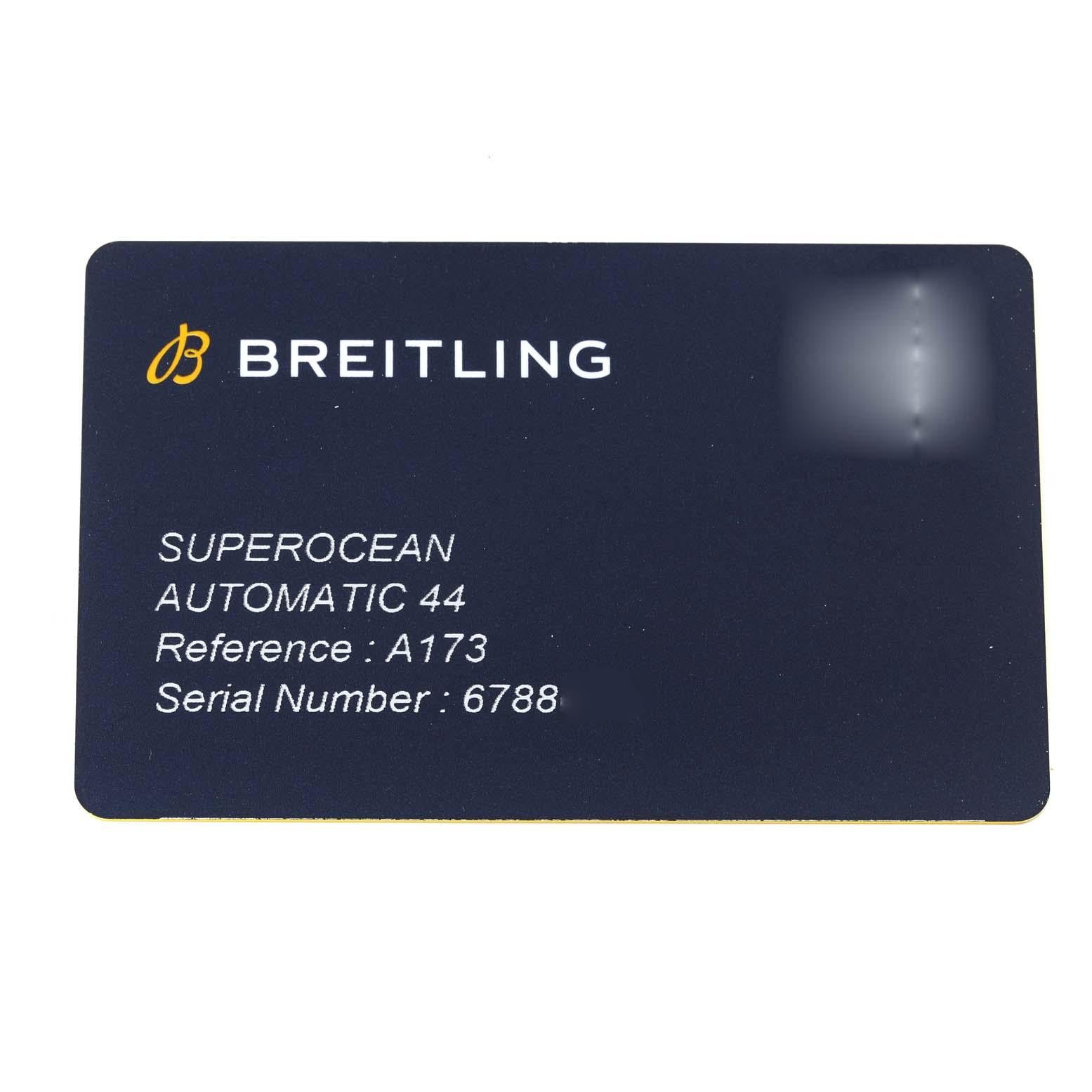 Breitling Superocean II Stahl-Herrenuhr mit gelbem Zifferblatt A17367 Ungetragen im Angebot 7