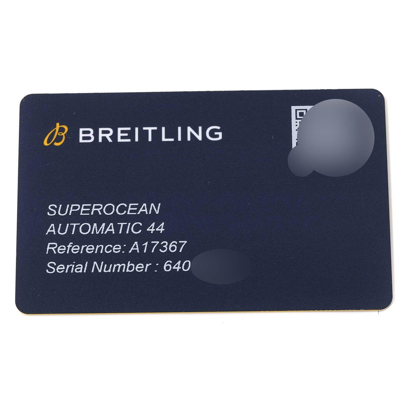 Breitling Superocean II Stahl-Herrenuhr mit gelbem Zifferblatt A17367 Ungetragen im Angebot 7