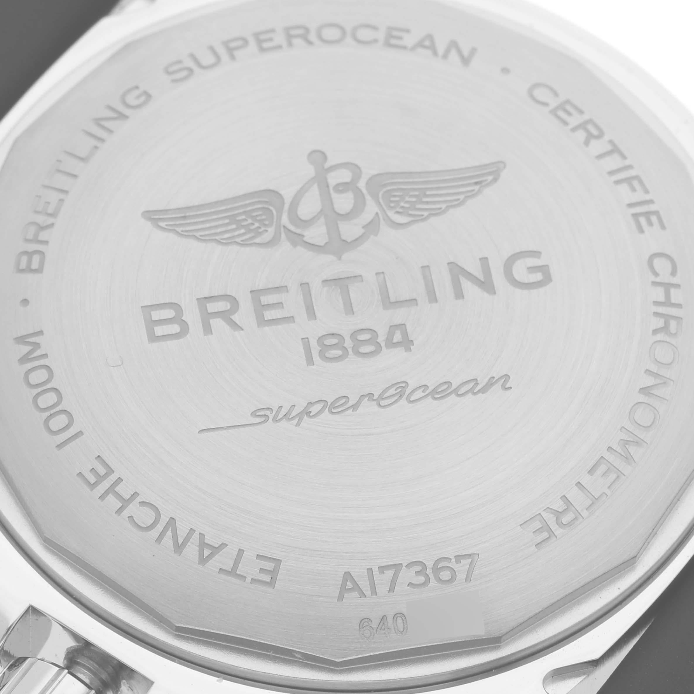 Breitling Superocean II Stahl-Herrenuhr mit gelbem Zifferblatt A17367 Ungetragen im Zustand „Hervorragend“ im Angebot in Atlanta, GA