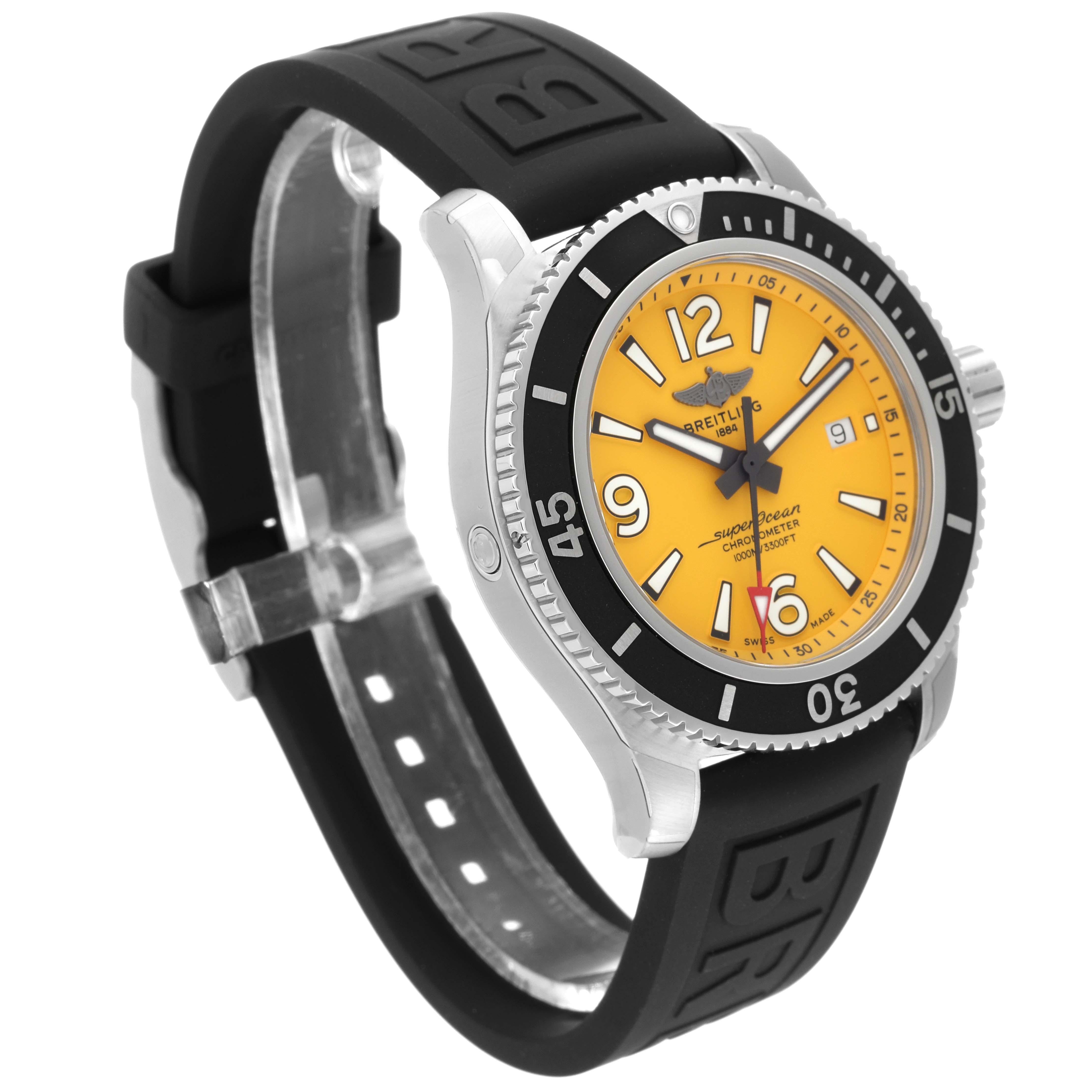 Breitling Superocean II Yellow Dial Steel Mens Watch A17367 Unworn For Sale 1