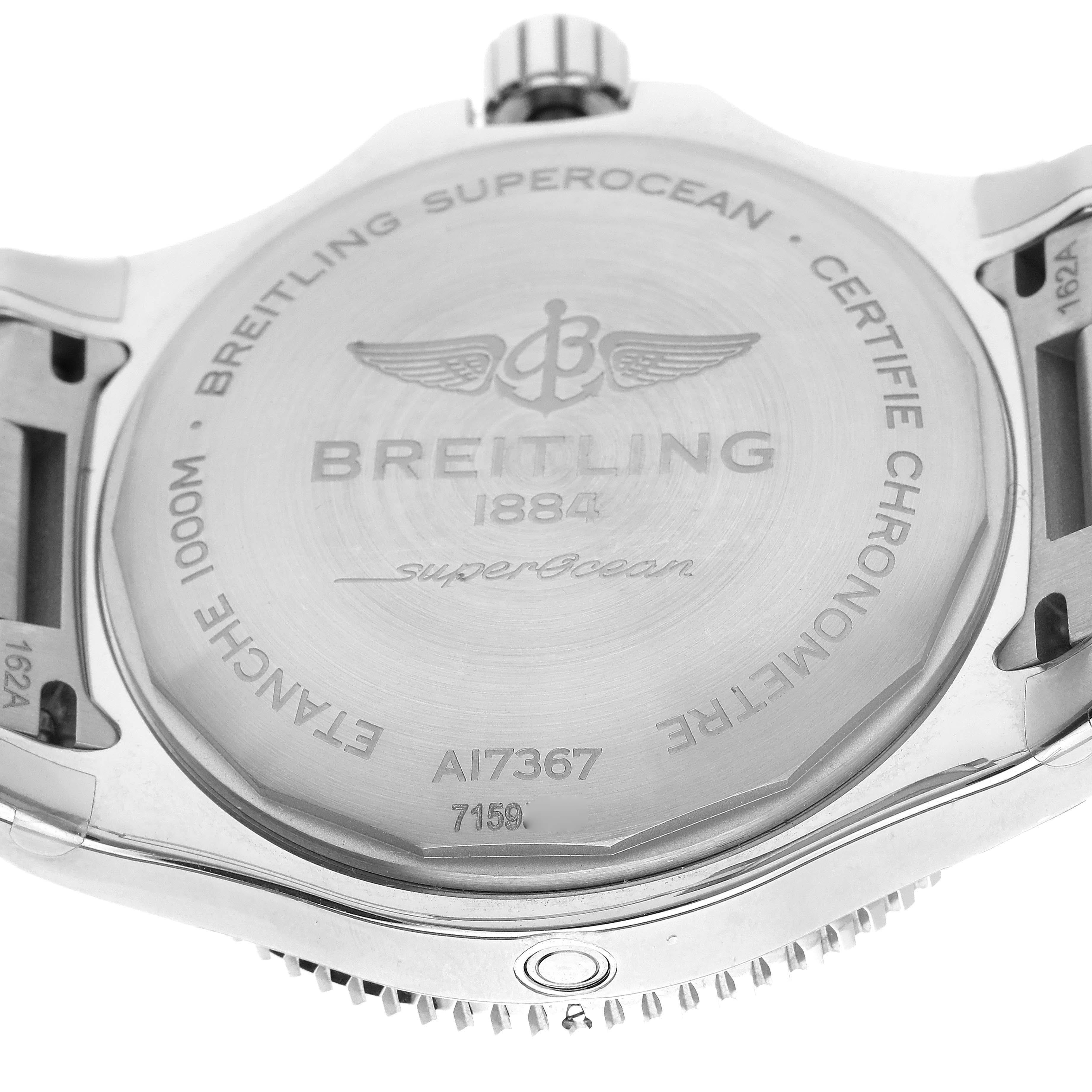 Breitling Superocean II Stahl-Herrenuhr mit gelbem Zifferblatt A17367 Ungetragen 3