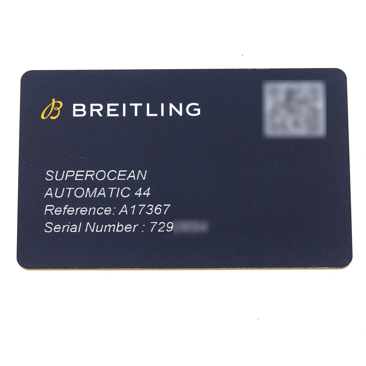 Breitling Superocean II Stahl-Herrenuhr mit gelbem Zifferblatt A17367 Ungetragen im Angebot 5