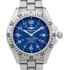 Breitling Superocean Stainless Steel Blue Arabic Dial Automatic Men Watch A17360
