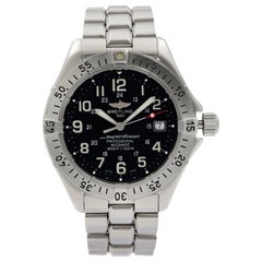Breitling Superocean Steel Black Dial Date Automatic Men's Watch A17345