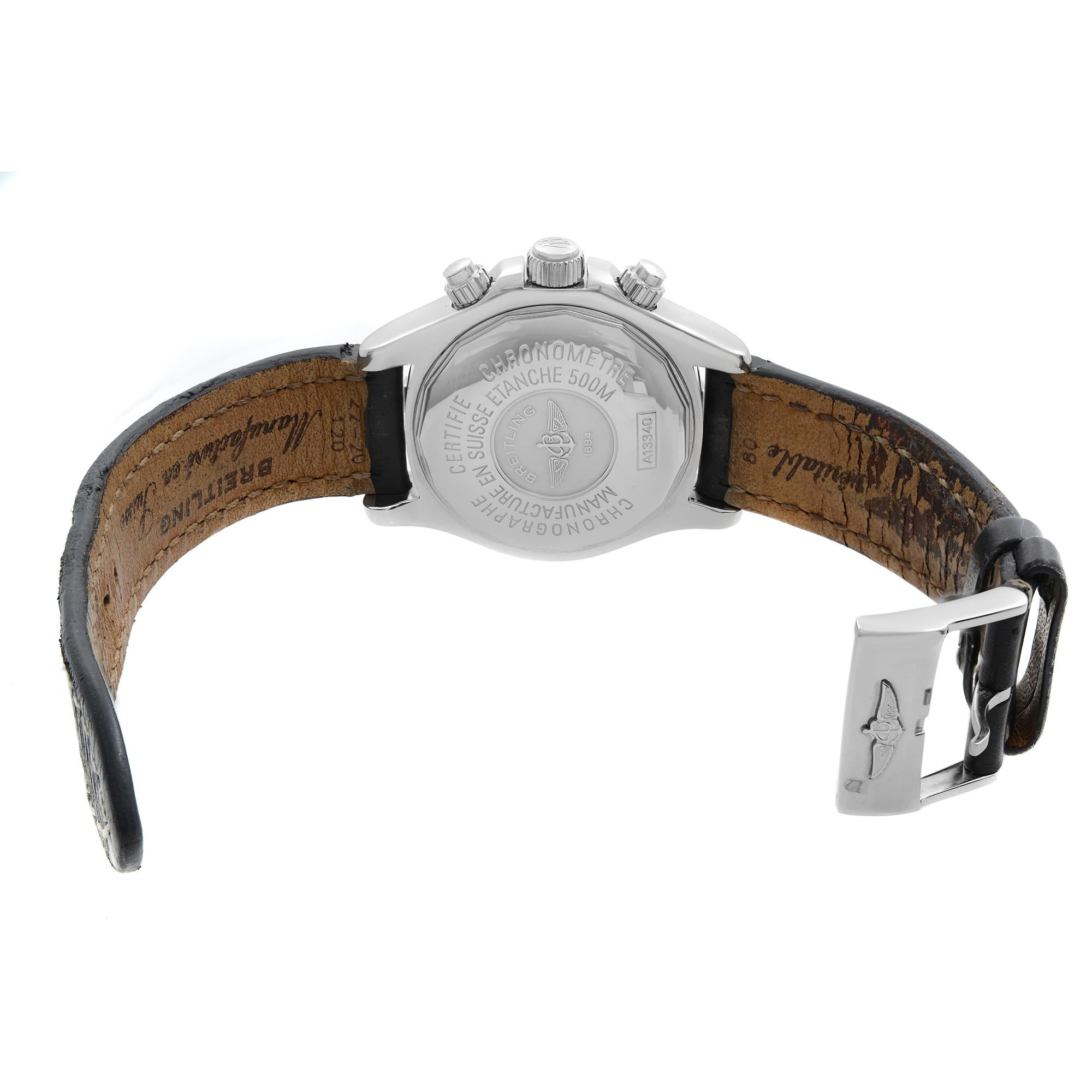 breitling a68062 no 1111 50m manufacture en suisse chronographe etanche