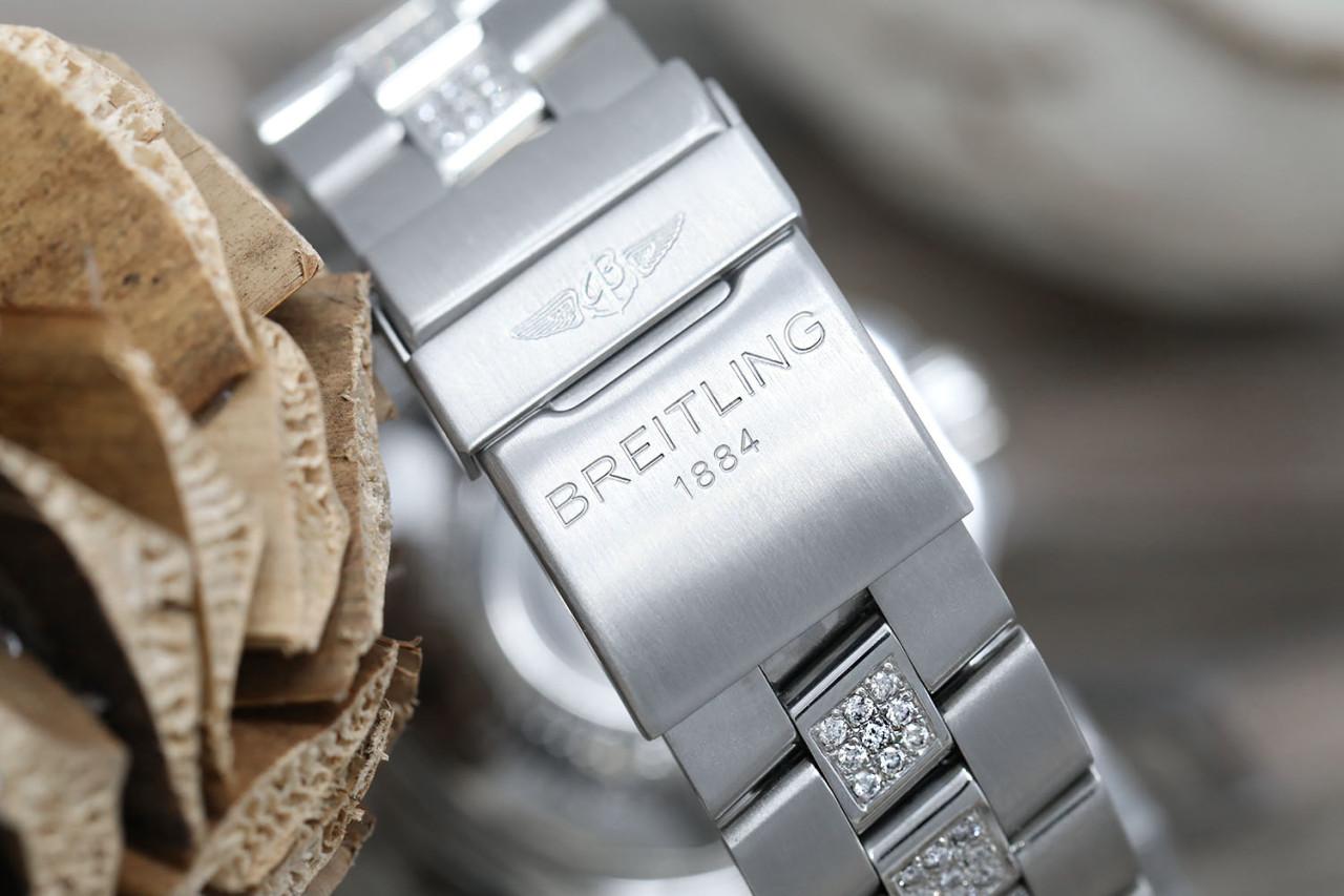 Breitling Superocean Stahlfisch Automatik-Herrenuhr A17390 Diamant (Rundschliff) im Angebot