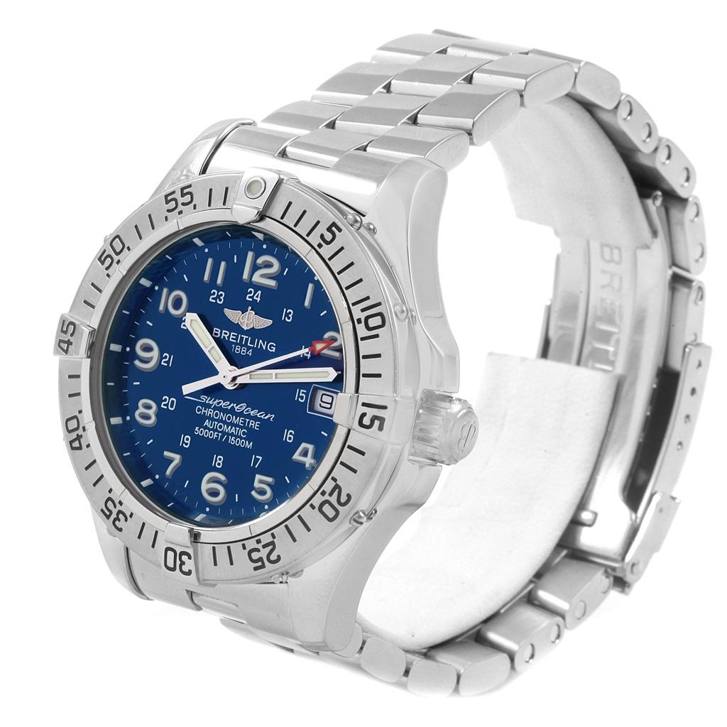 Breitling Superocean Steelfish Blue Dial Men's Watch A17360 im Zustand „Hervorragend“ in Atlanta, GA