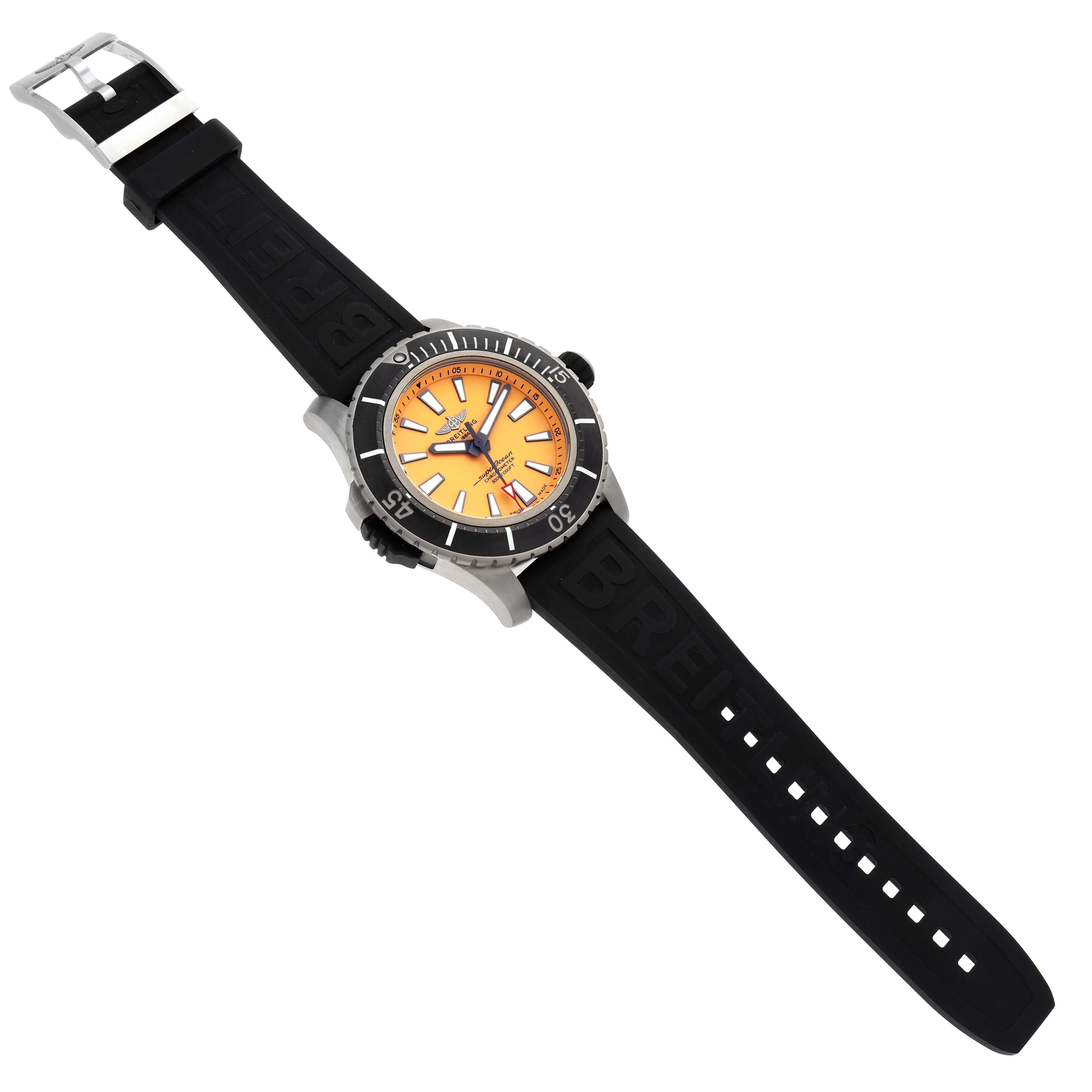 Breitling Superocean Yellow Dial Titanium Mens Watch E17369 Unworn For Sale 6