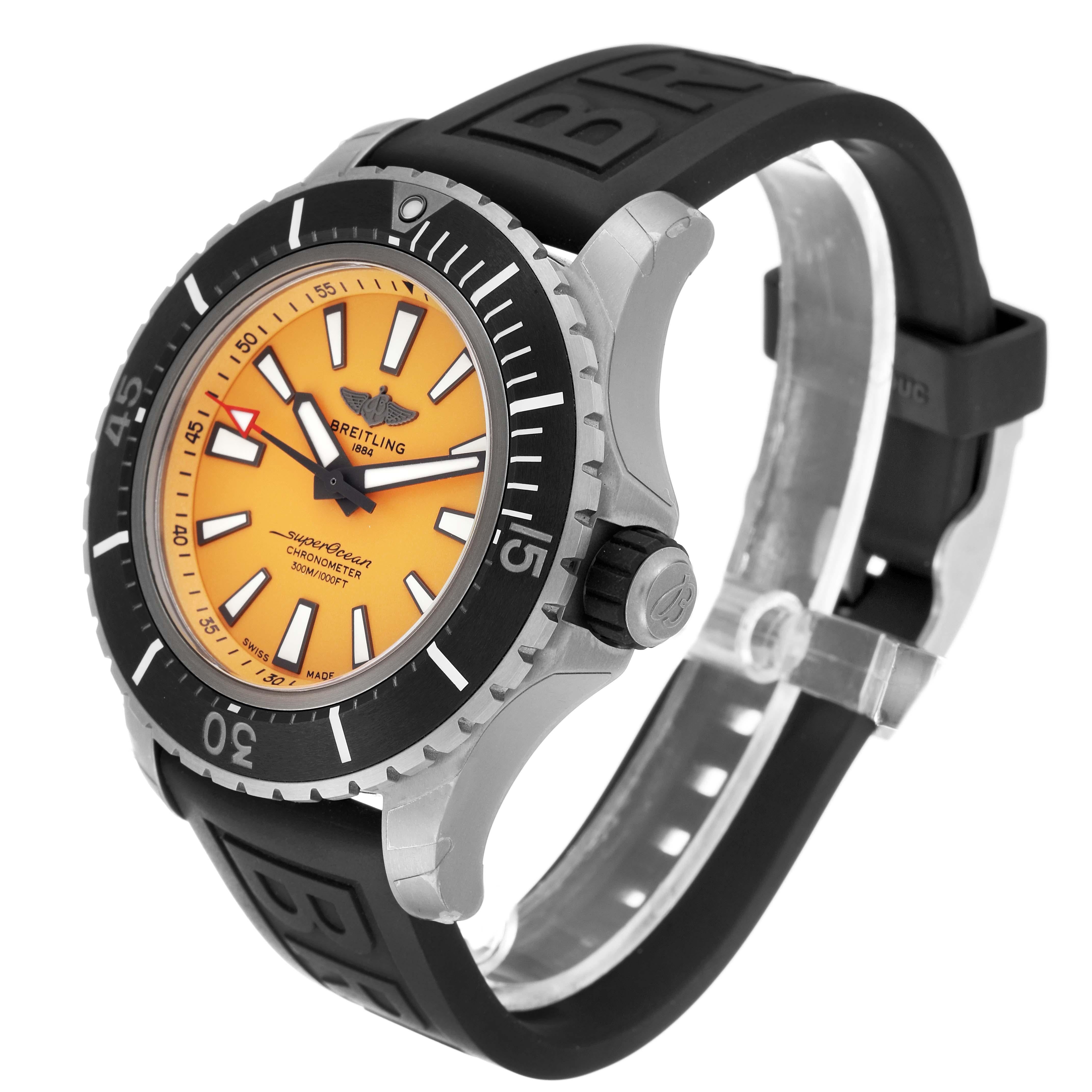Men's Breitling Superocean Yellow Dial Titanium Mens Watch E17369 Unworn For Sale