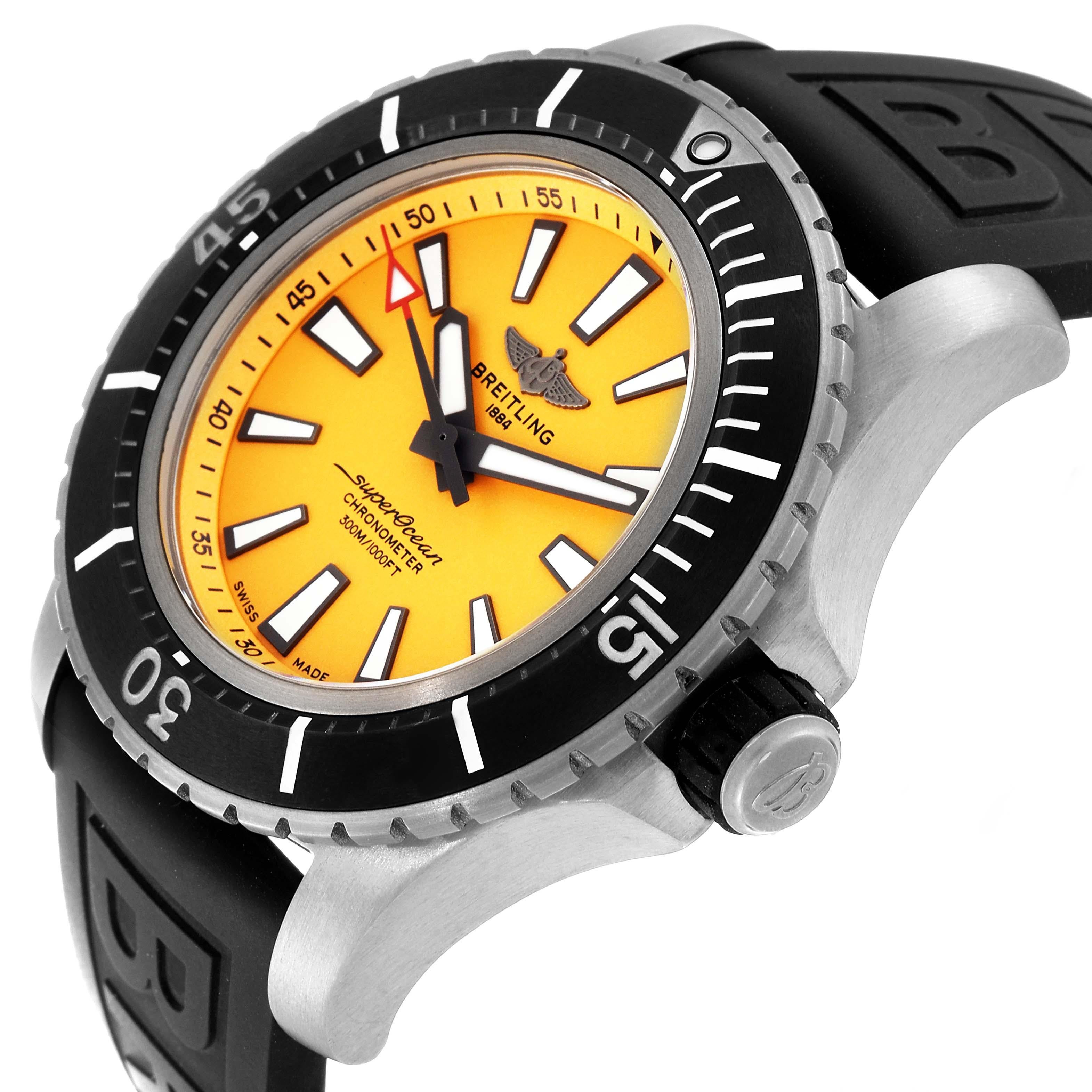 Breitling Superocean Yellow Dial Titanium Mens Watch E17369 Unworn For Sale 4