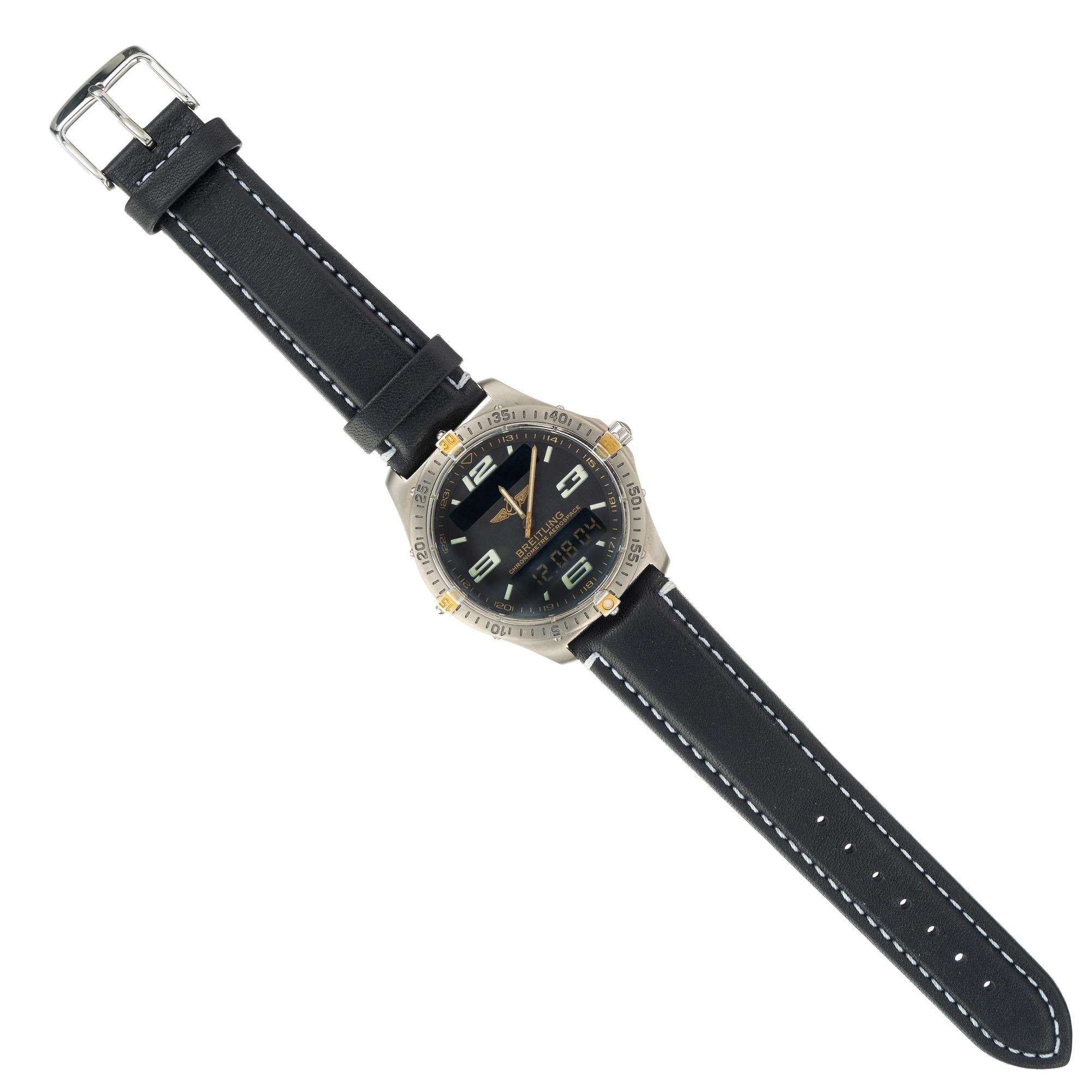 Breitling Titanium 18k Chronometer Aerospace Wristwatch For Sale 2