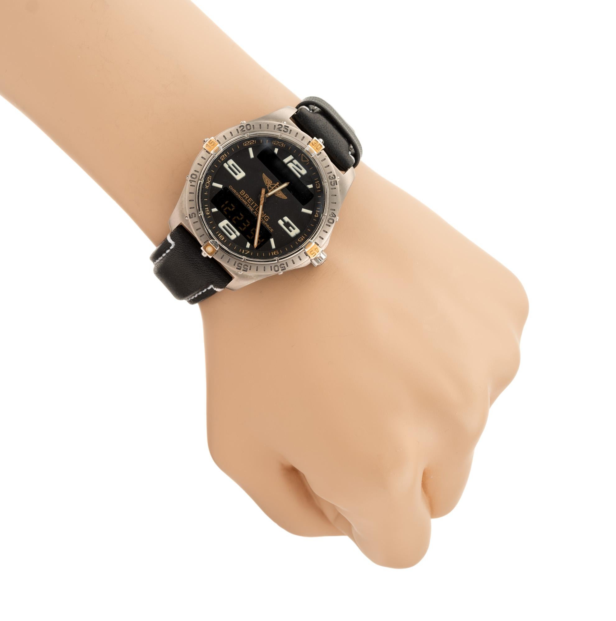 Breitling Titanium 18k Chronometer Aerospace Wristwatch For Sale 4