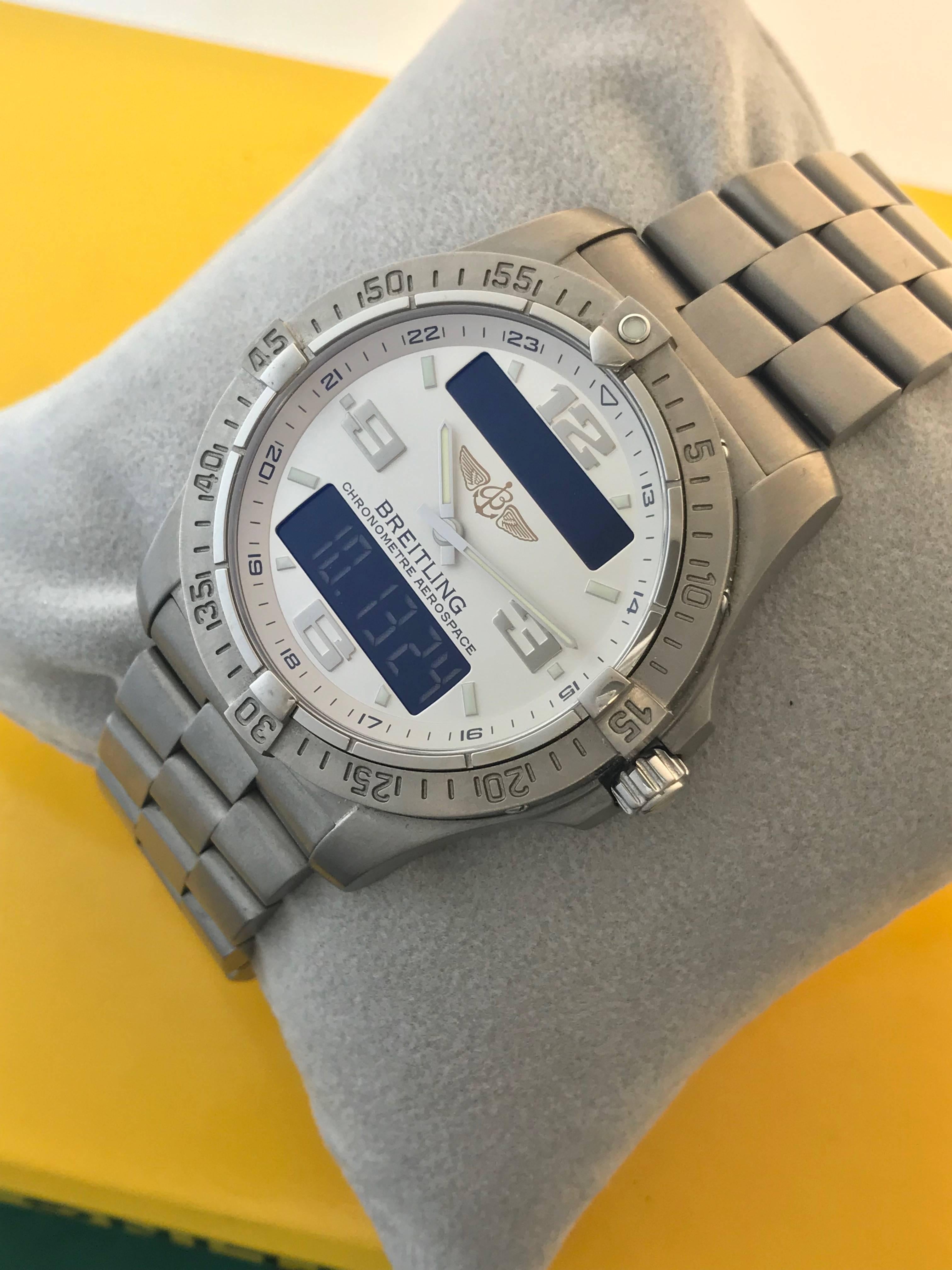 Contemporary Breitling Titanium Aerospace Avantage GMT Quartz Wristwatch