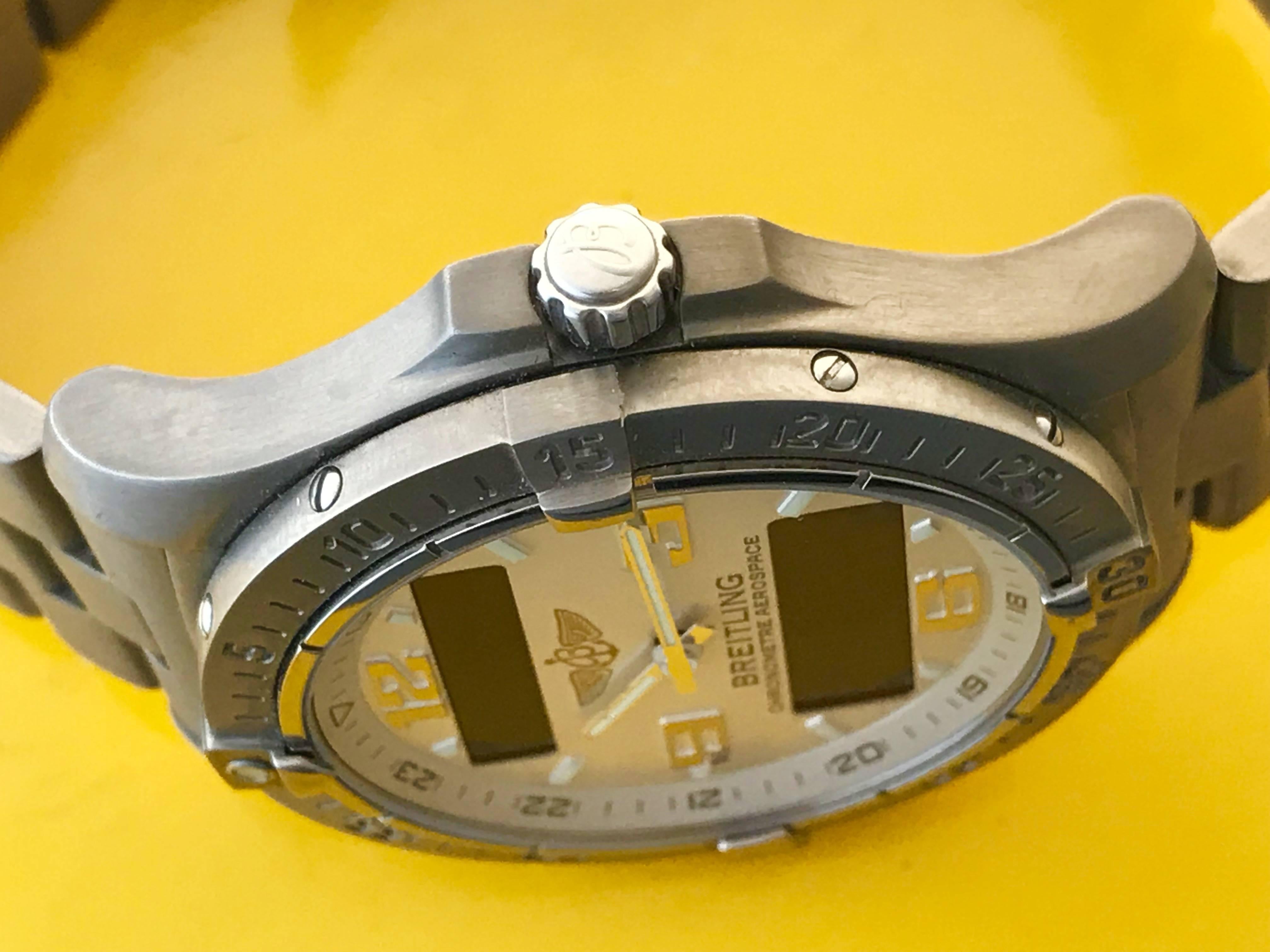 Breitling Titanium Aerospace Avantage GMT Quartz Wristwatch In New Condition In Dallas, TX
