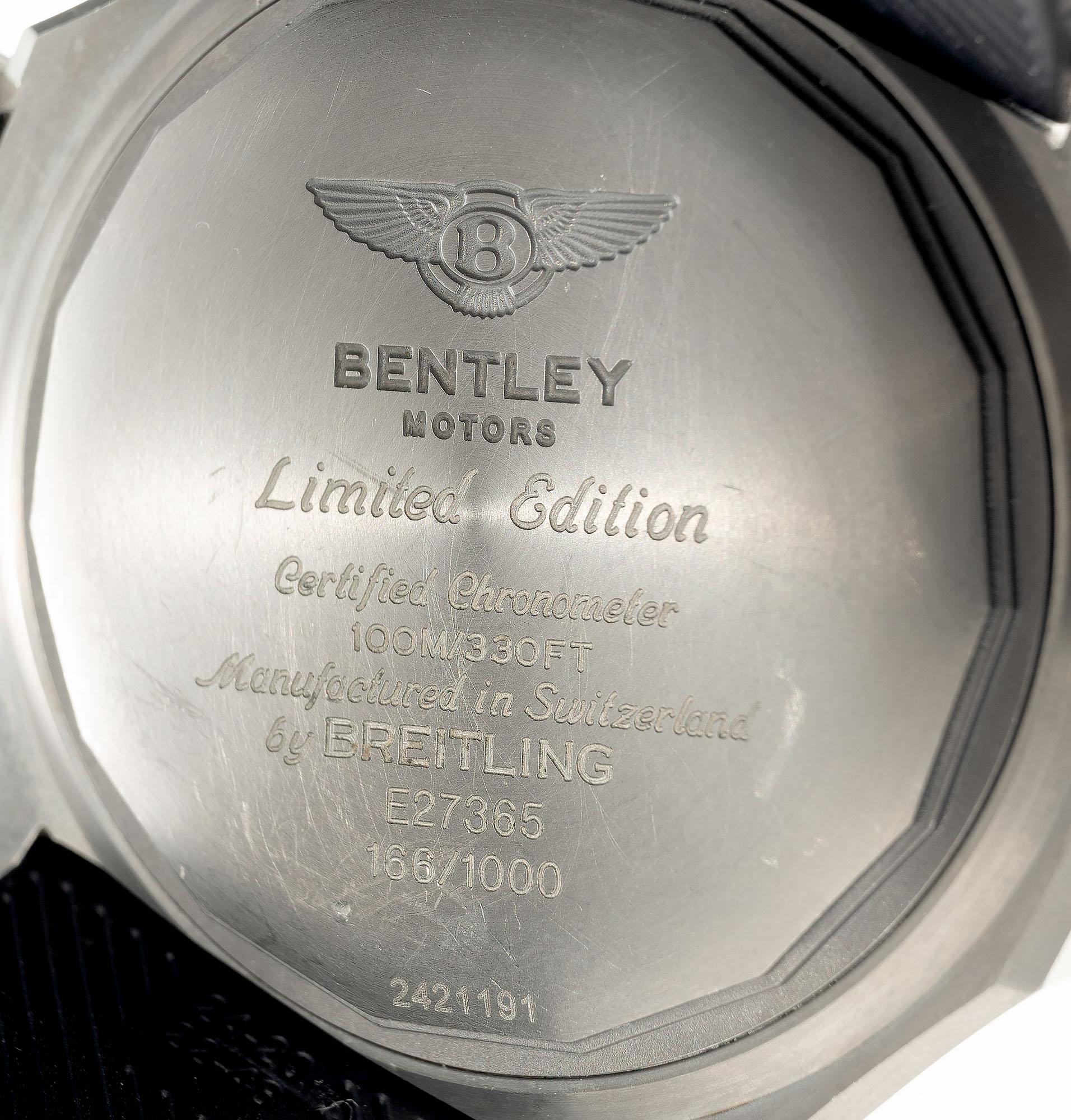 Women's or Men's Breitling Titanium Automatic Bentley Wristwatch Chronograph For Sale