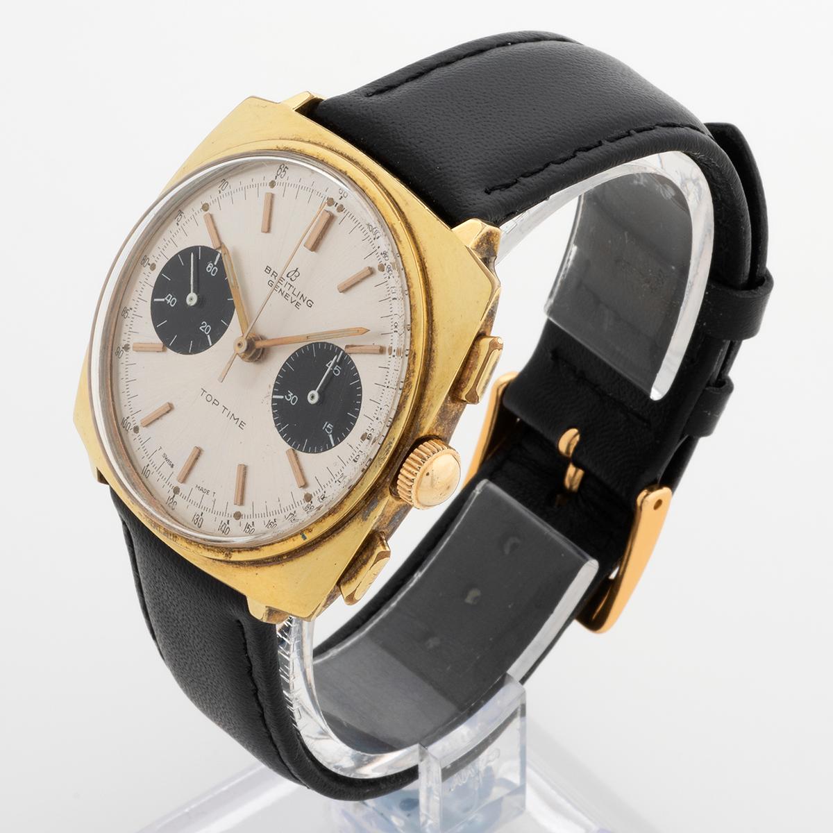 Breitling Top Time Ref 2008 Wristwatch. Gold Plated Steel, Square Dial, c 1969 In Good Condition In Canterbury, England