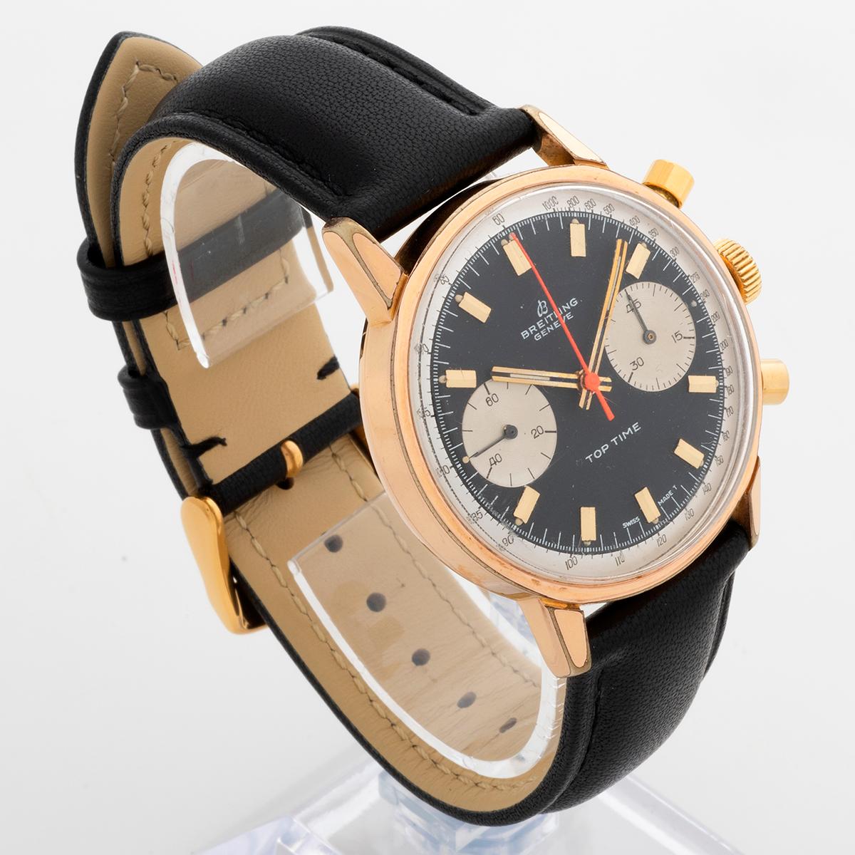 Breitling Top Time Armbanduhr Ref 2000-33. Schweres Goldkappenetui, Jahr c 1967. im Zustand „Gut“ im Angebot in Canterbury, GB