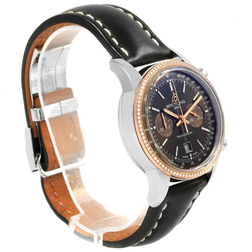 Breitling Transocean 38 Stahl Roségold Diamant Herrenuhr U41310 für Damen oder Herren