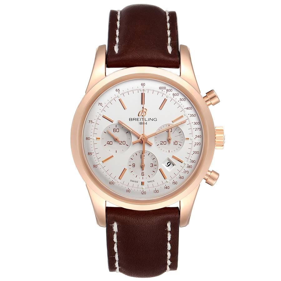 Breitling Transocean 43mm 18k Rose Gold Herrenuhr RB0152 Ungetragen. Automatisches Chronographenwerk mit Selbstaufzug. Gehäuse aus 18 Karat Roségold mit einem Durchmesser von 43 mm. Gehäuseboden aus transparentem Saphirglas. Lünette aus 18 Karat