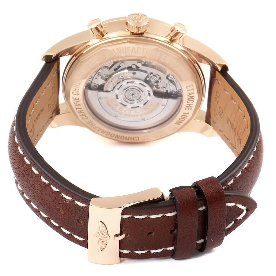 Men's Breitling Transocean Rose Gold Diamond Mens Watch RB0152 Unworn For Sale