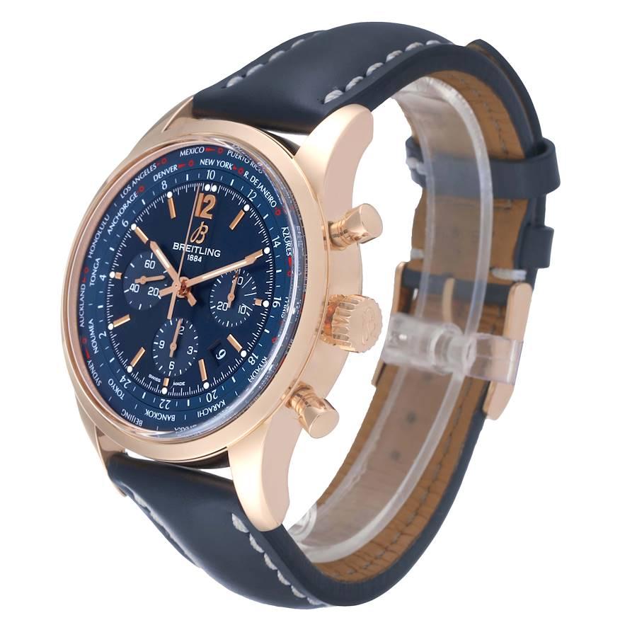 rose gold and blue men's watch