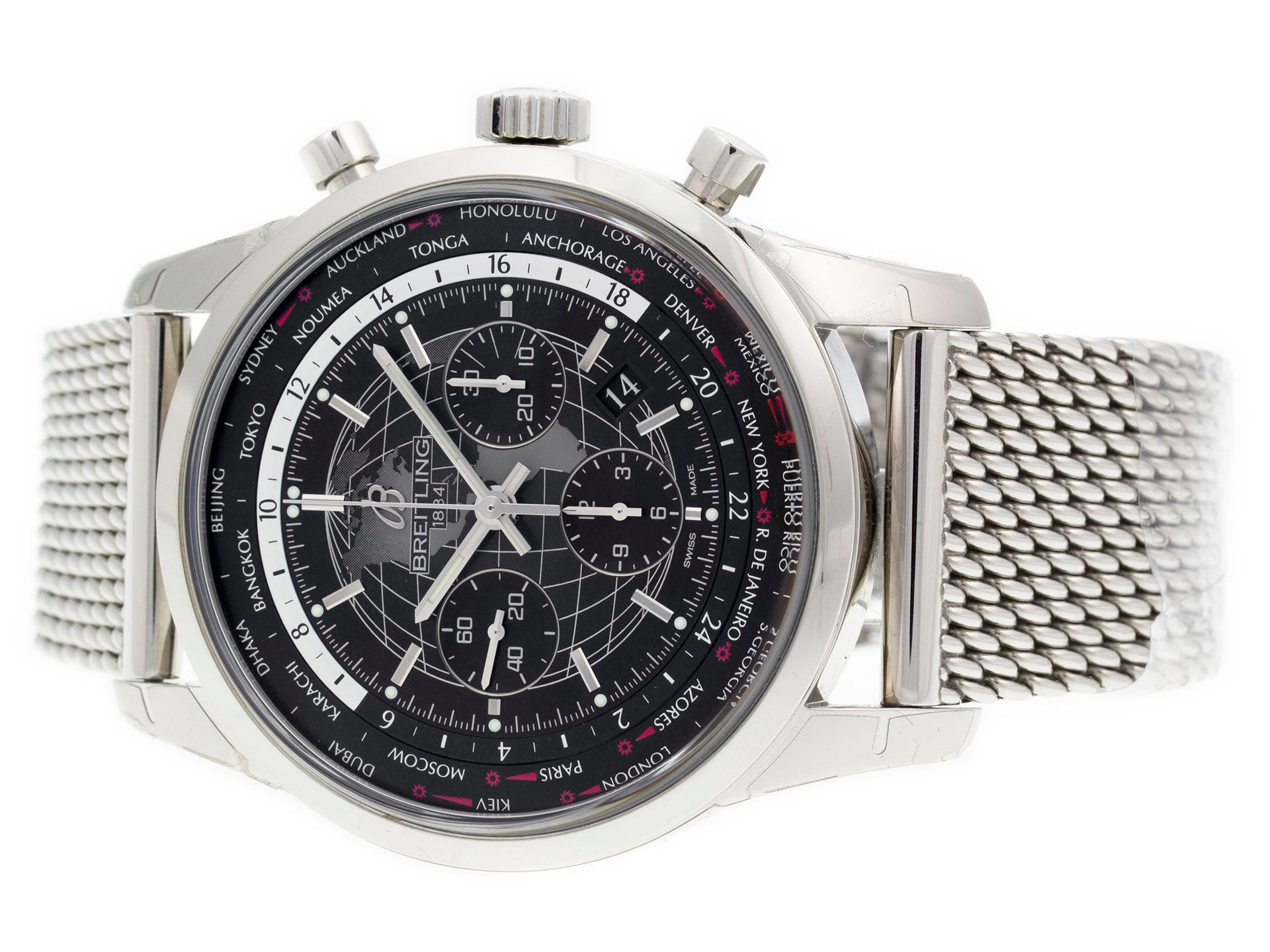 Breitling Transocean Chrono Unitime AB0510U4/BE84-152A im Zustand „Gut“ im Angebot in Willow Grove, PA