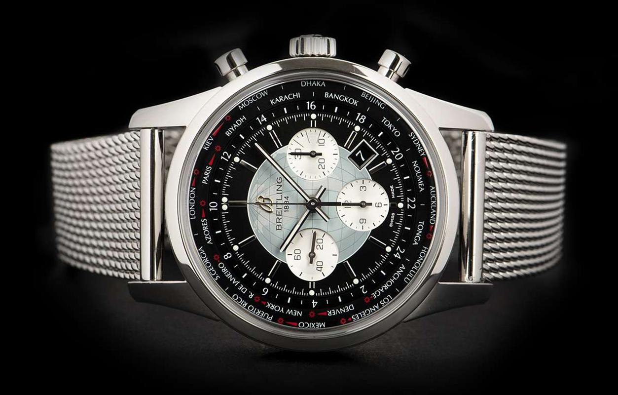 Men's Breitling Transocean Chrono Unitime Steel AB0510U4/BB62-159A Automatic Watch