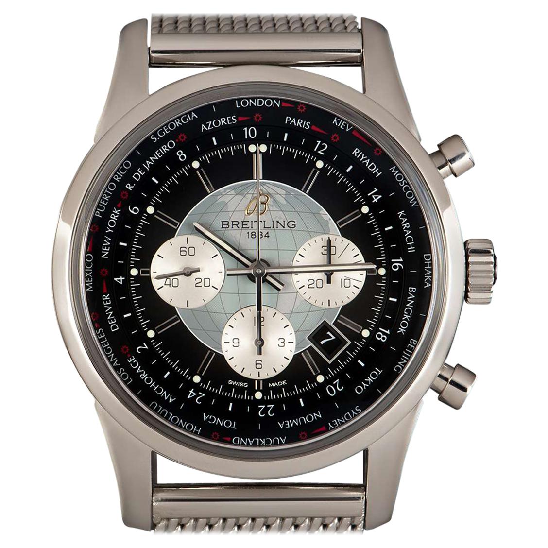 Breitling Transocean Chrono Unitime Steel AB0510U4/BB62-159A Automatic Watch