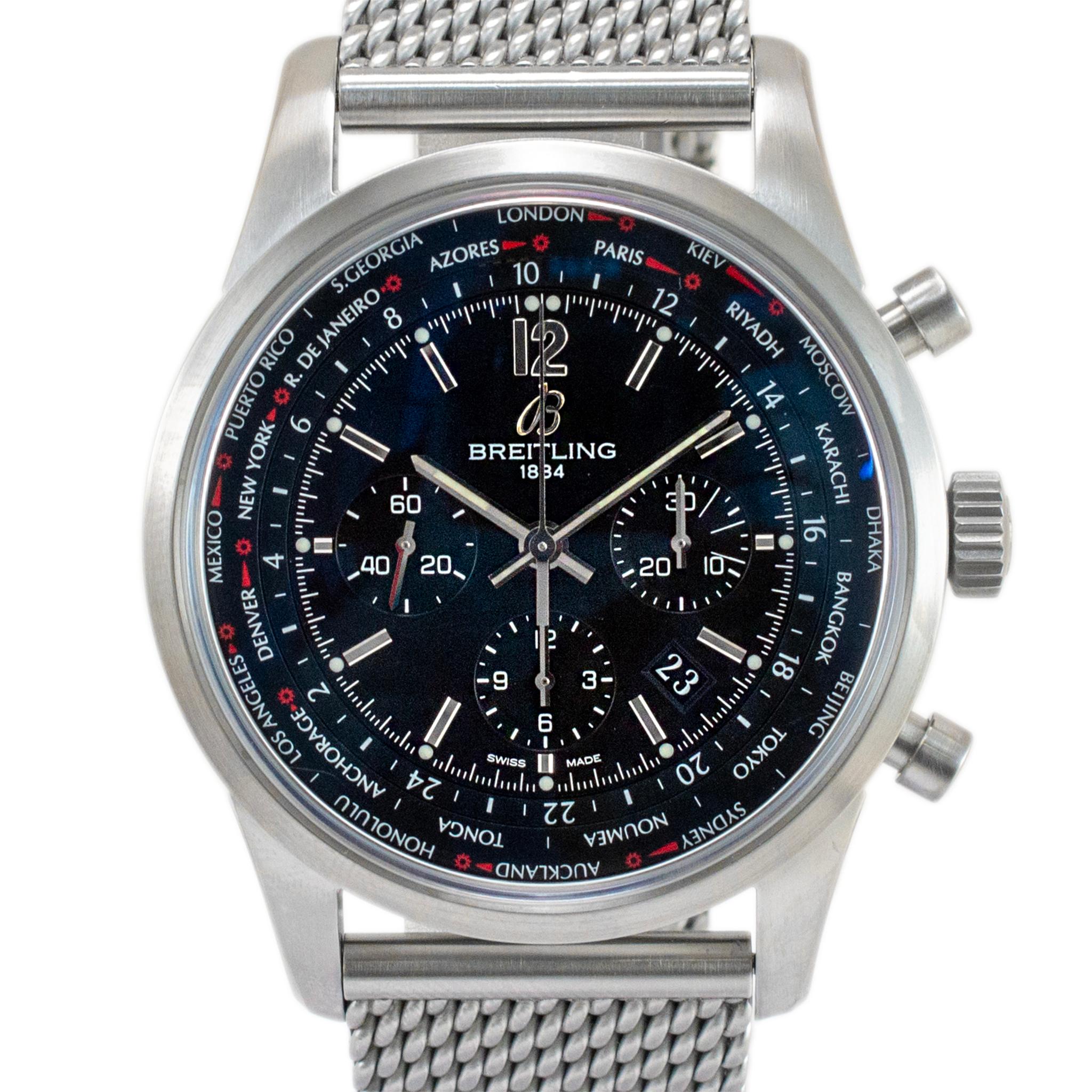 Brand: Breitling 

Gender: Men

Metal Type: Stainless Steel 

Weight: 190.00 grams

Men's stainless steel BREITLING Swiss-made watch. The metal was tested and determined to be stainless steel. The 