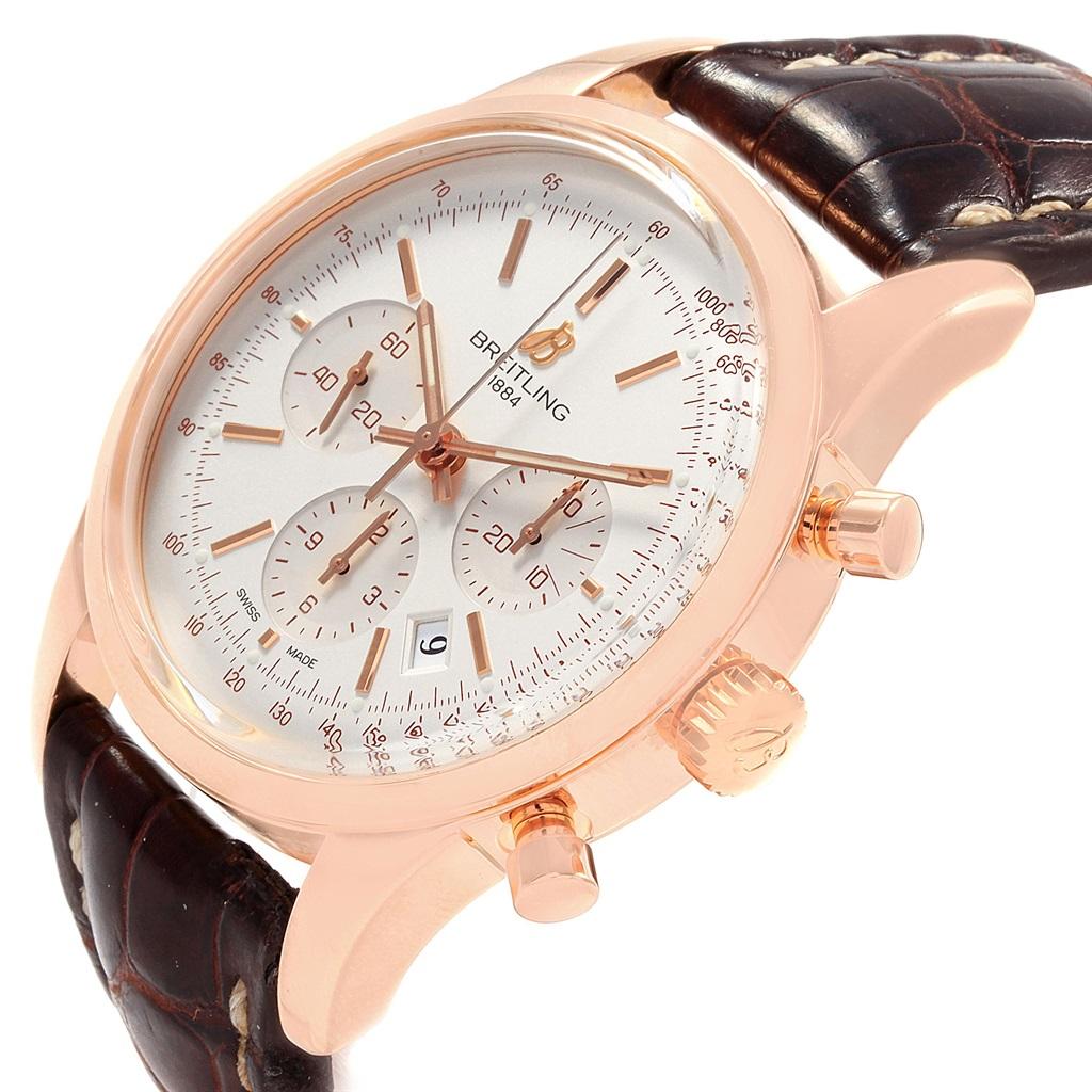 Breitling Transocean Chronograph Rose Gold Men's Watch RB0152 3