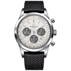 Used Breitling Transocean Chronograph Stainless Steel, Aero Classic Strap Men's Watch
