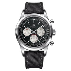 Breitling Transocean Chronograph Stainless Steel, Military Strap Men's Watch