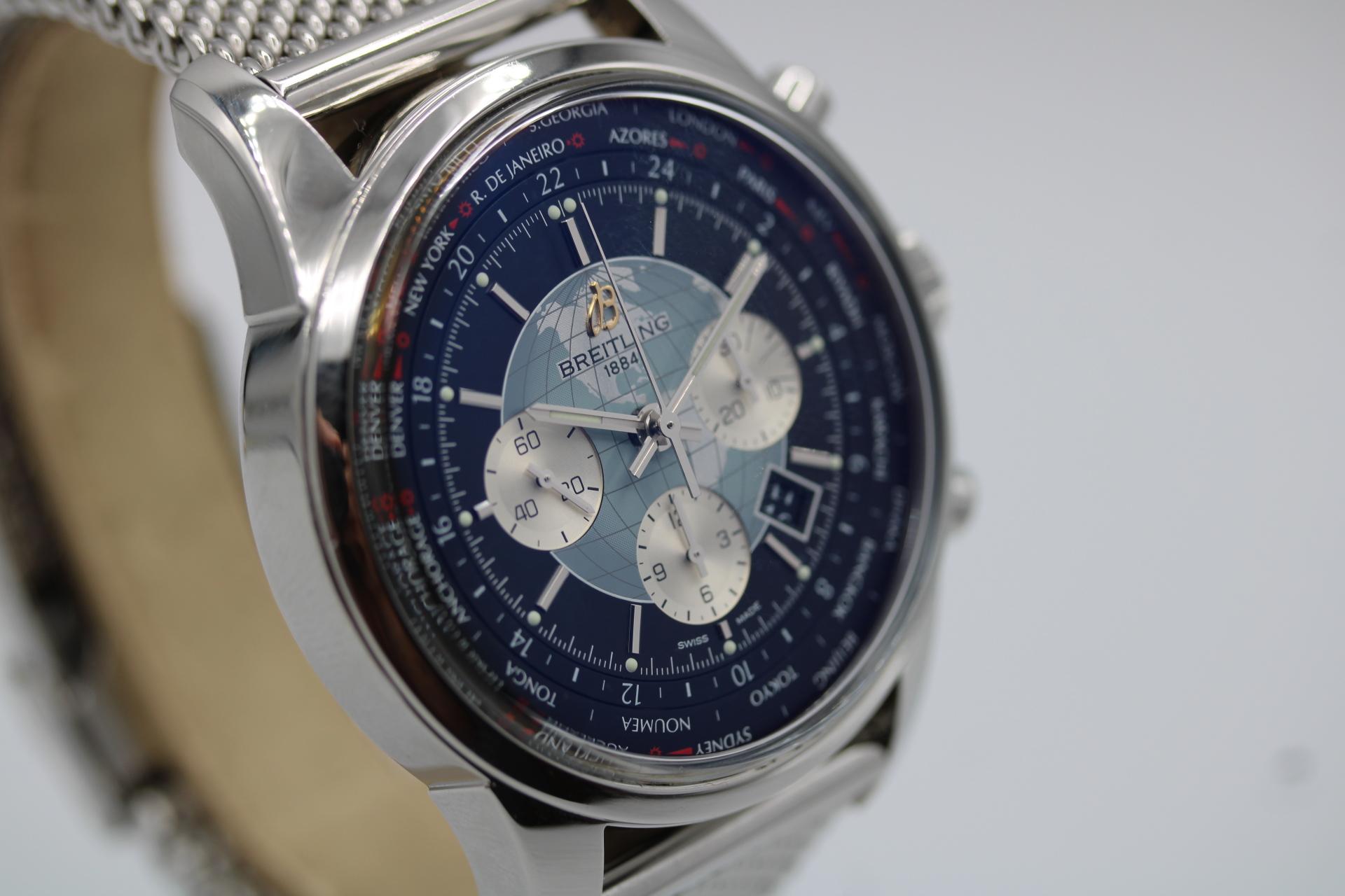 Breitling Transocean Chronograph Unitime AB0510U4/BB62 Weltzeit Box & Papiere Herren im Angebot