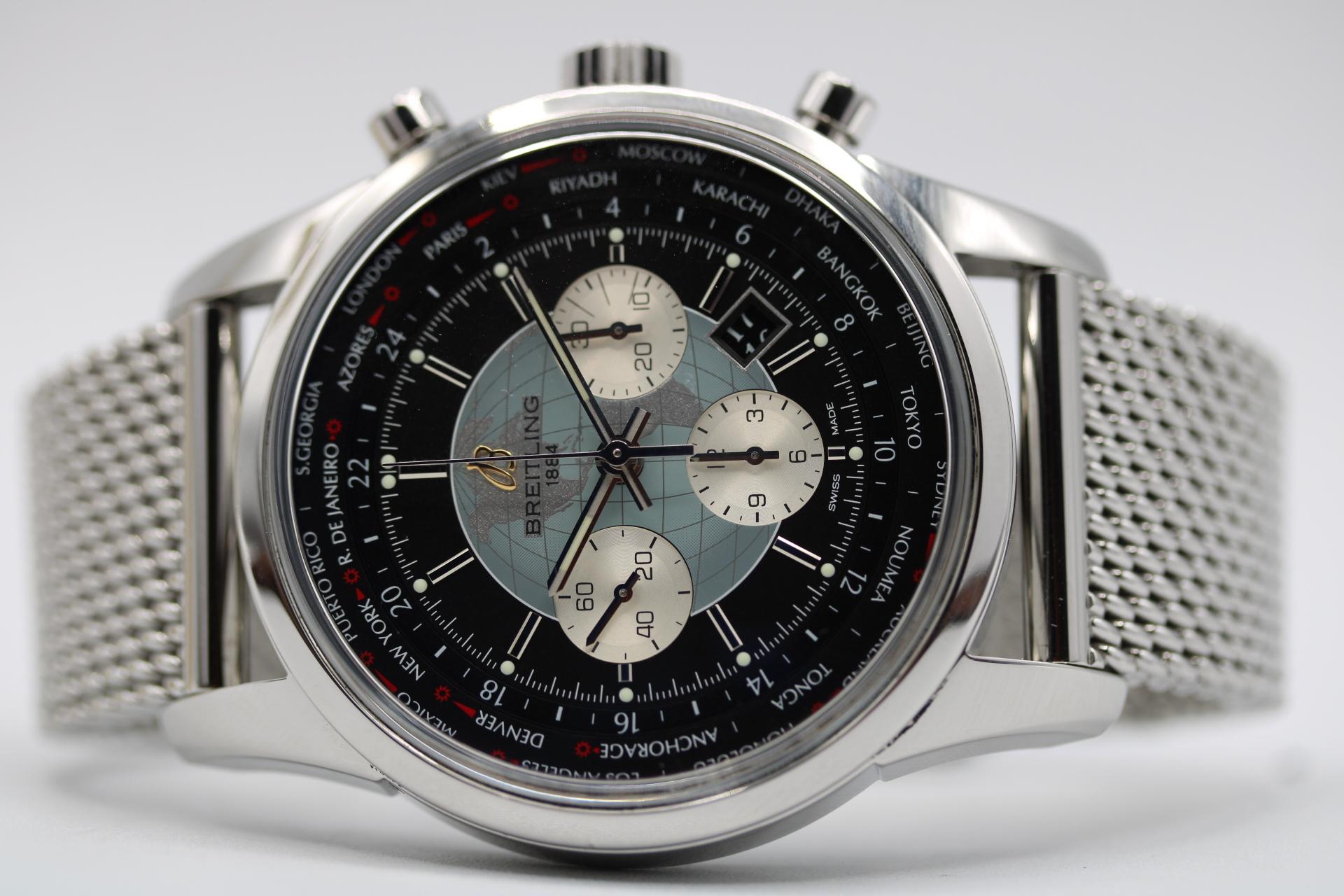 Breitling Transocean Chronograph Unitime AB0510U4/BB62 Weltzeit Box & Papiere im Angebot 2