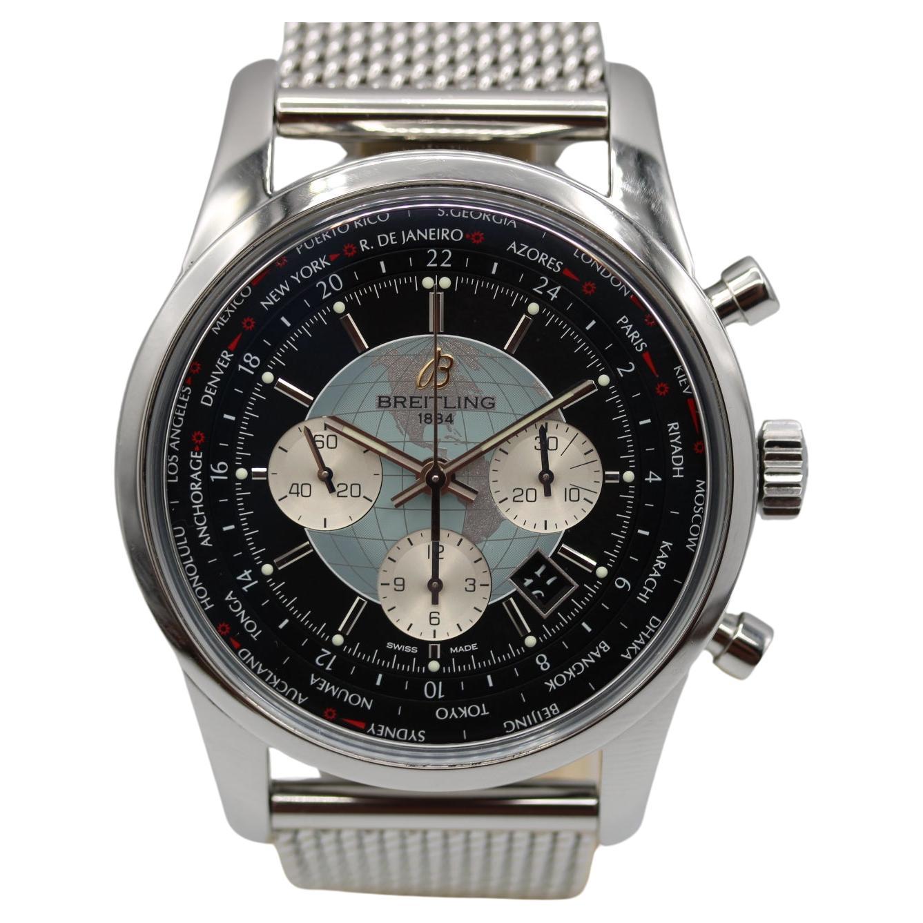 Breitling Transocean Chronograph Unitime AB0510U4/BB62 Weltzeit Box & Papiere im Angebot