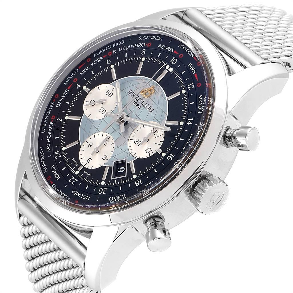 Breitling Transocean Chronograph Unitime Men's Watch AB0510 Box Papers In Excellent Condition In Atlanta, GA