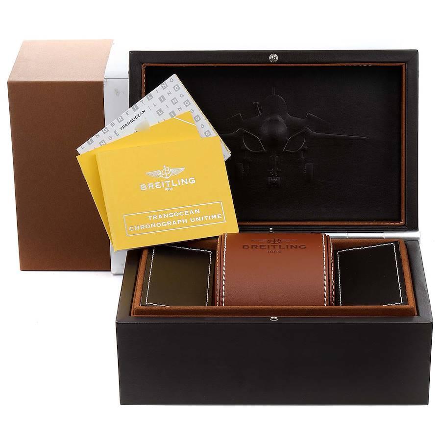 Breitling Transocean Chronograph Unitime Roségold Uhr RB0510 Box Papiere im Angebot 4