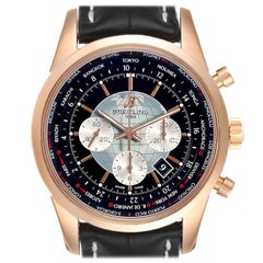 Breitling Transocean Chronograph Unitime Roségold Uhr RB0510 Box Papiere