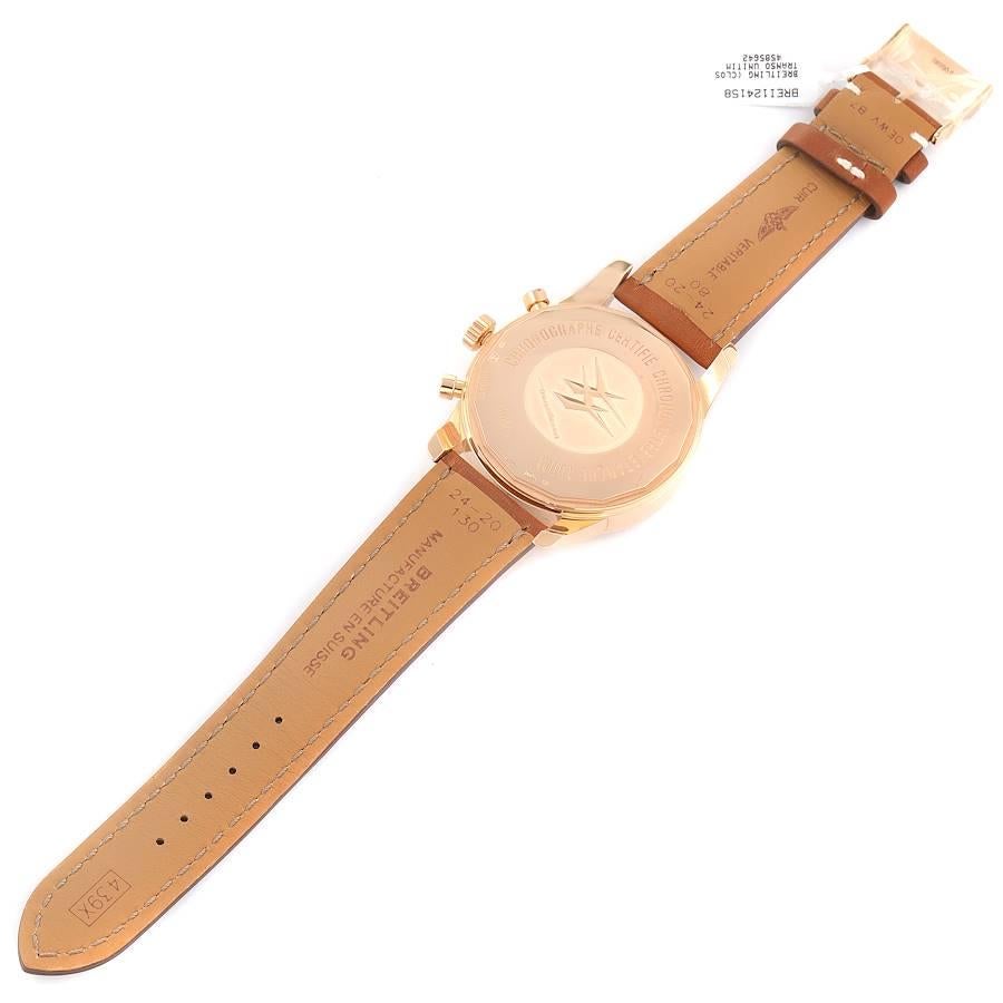 Breitling Transocean Chronograph Unitime Rose Gold Watch RB0510 Unworn 2