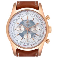 Used Breitling Transocean Chronograph Unitime Rose Gold Watch RB0510 Unworn
