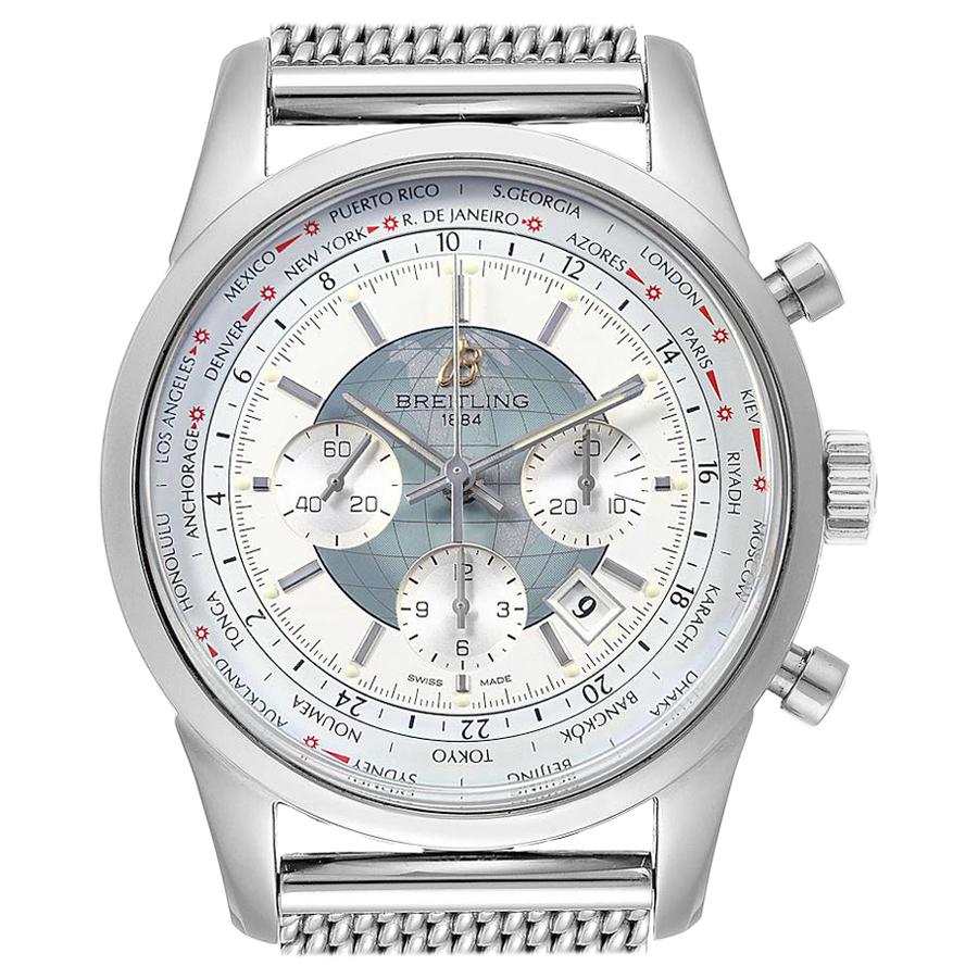 Breitling Transocean Chronograph Unitime Steel Men's Watch Watch AB0510