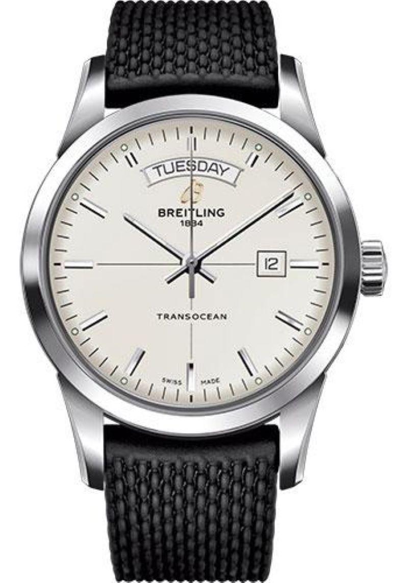 Breitling Transocean Day and Date Stainless Steel on Rubber Aero Classic Deployant Men's Watches - A4531012/G751-rubber-aero-classic-black-deployant

43.00 mm steel case, 12.80 mm thick, non screw-locked crown with two gaskets, convex sapphire