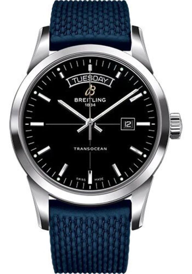 Breitling Transocean Day and Date Stainless Steel on Rubber Aero Classic Deployant Men's Watches - A4531012/BB69-rubber-aero-classic-blue-deployant

43.00 mm steel case, 12.80 mm thick, non screw-locked crown with two gaskets, convex sapphire