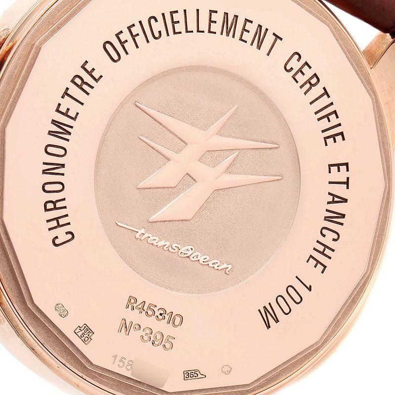 Breitling Transocean Day Date Rose Gold Men's Watch R45310 Box Papers For Sale 1
