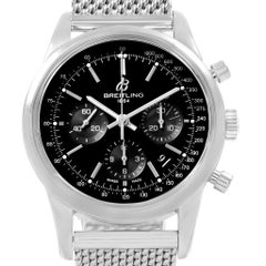Breitling Transocean Mesh Bracelet Chronograph Steel Men's Watch AB0152