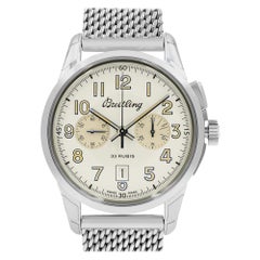 Breitling Transocean Steel Manual Wind Silver Dial AB141112/G799-154A Unworn Box
