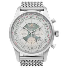 Breitling Transocean Unitime Stahl-Uhr mit weißem Zifferblatt AB0510U0/A732-152A