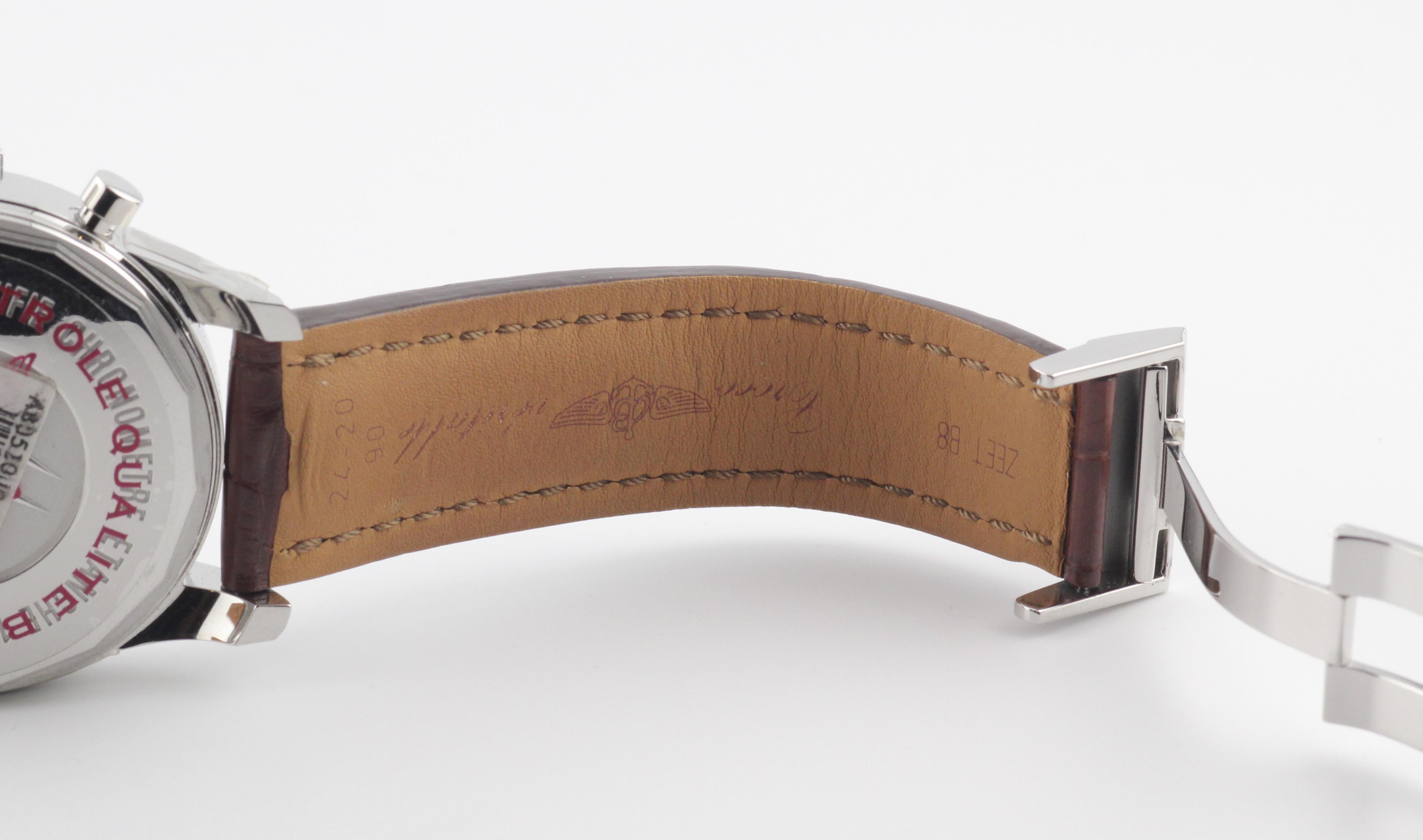 Breitling Transocean Unitime Chronograph World Time Steel Wristwatch 7